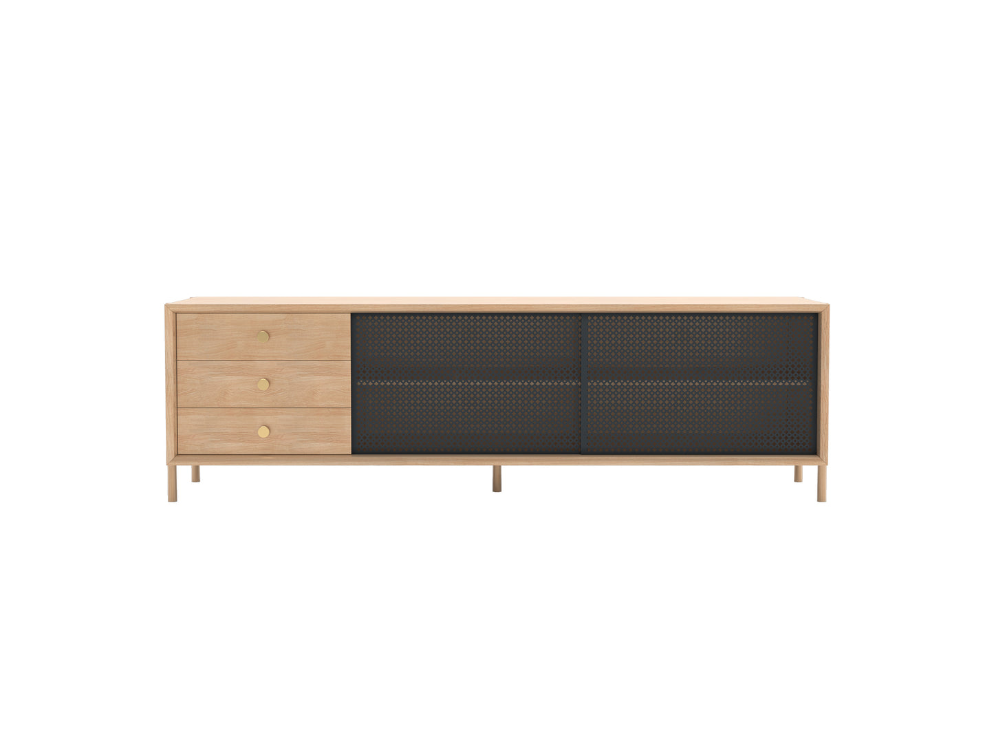 Gabin Low Sideboard by Harto - Oak / Slate Grey