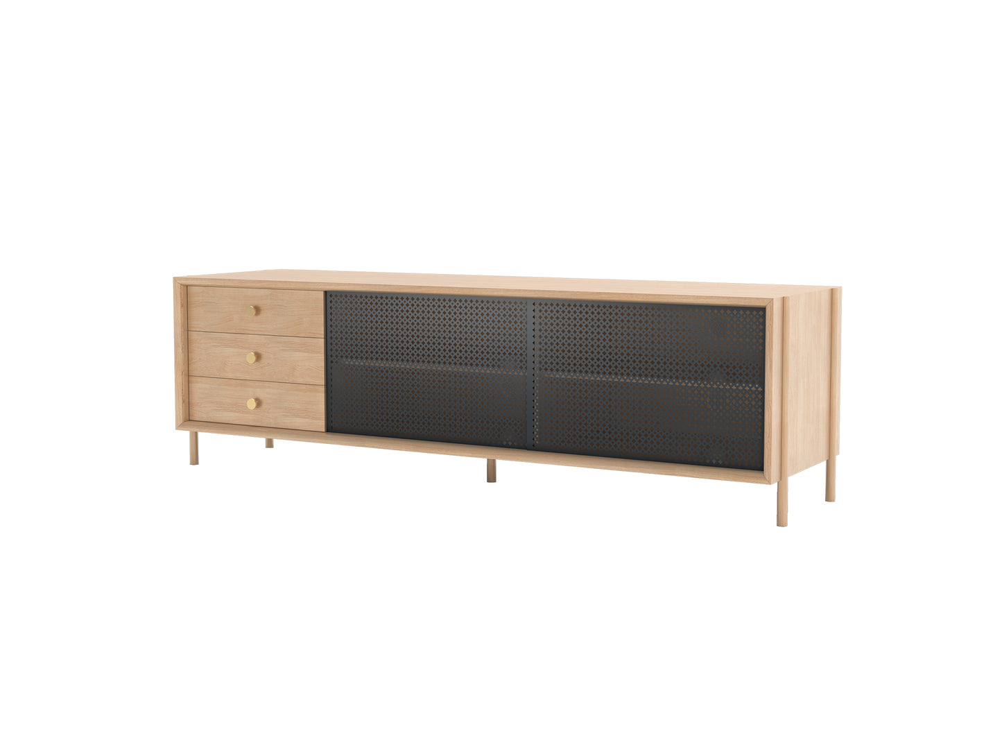 Gabin Low Sideboard by Harto - Oak / Slate Grey