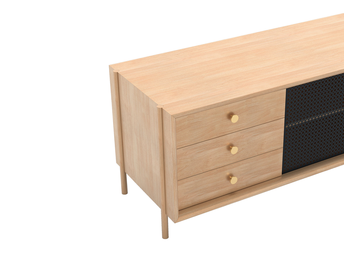 Gabin Low Sideboard by Harto - Oak / Slate Grey