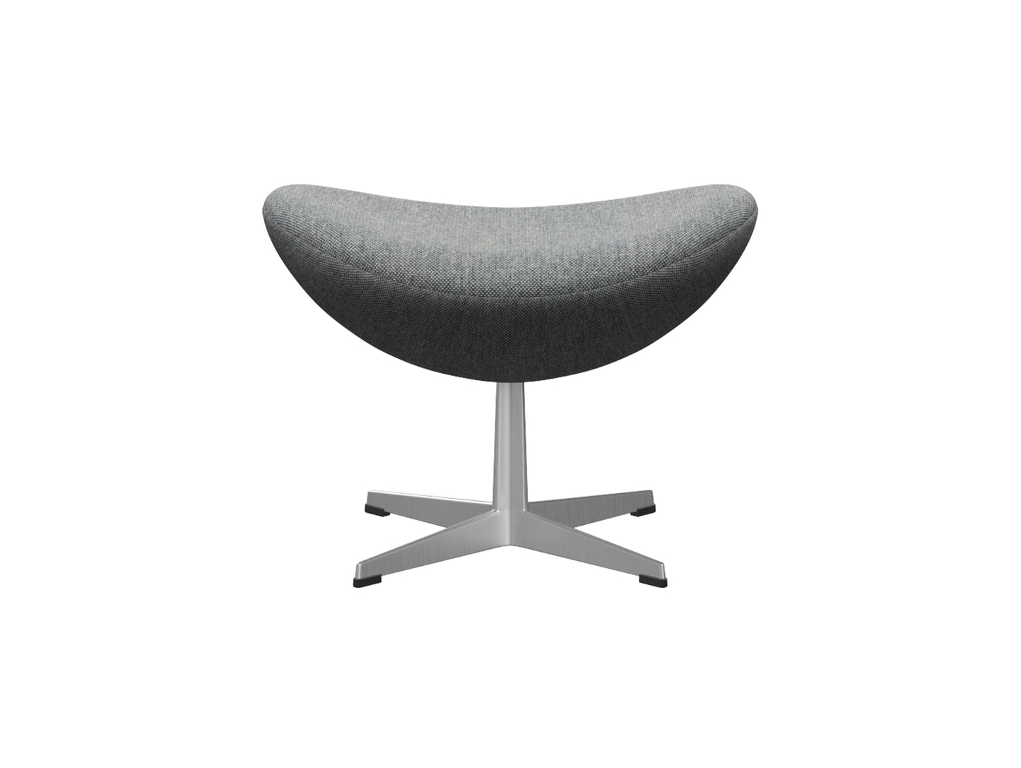Egg Footstool by Fritz Hansen - Brushed Aluminium / Hallingdal 65 116