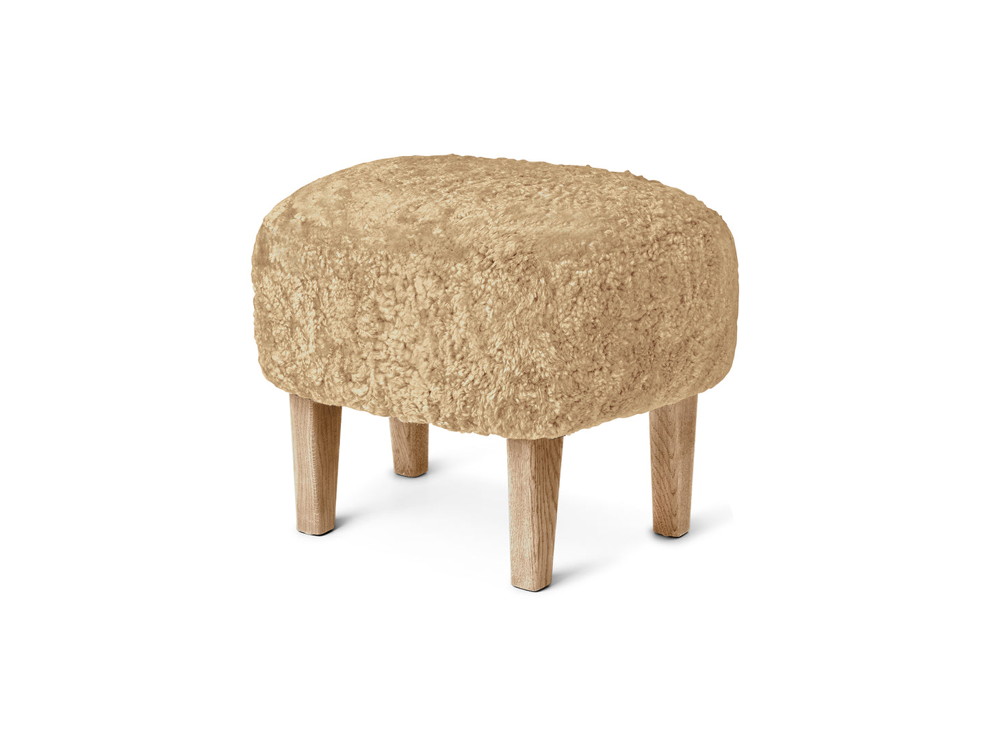 Ingeborg Ottoman by Audo Copenhagen - Natural Oak / Sheepskin Honey Ingeborg