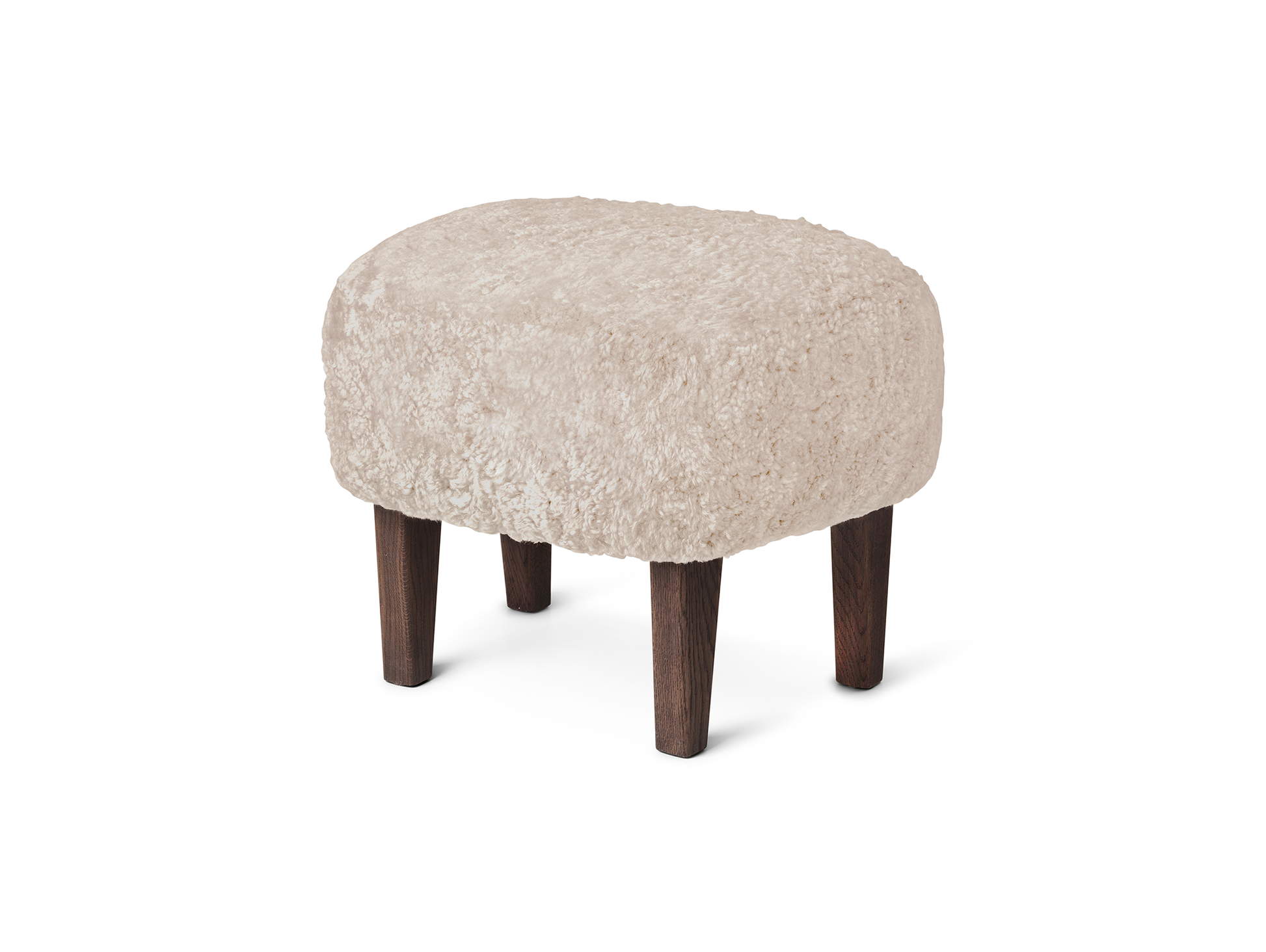 Ingeborg Ottoman by Audo Copenhagen - Dark Stained Oak / Sheepskin Moonlight Ingeborg