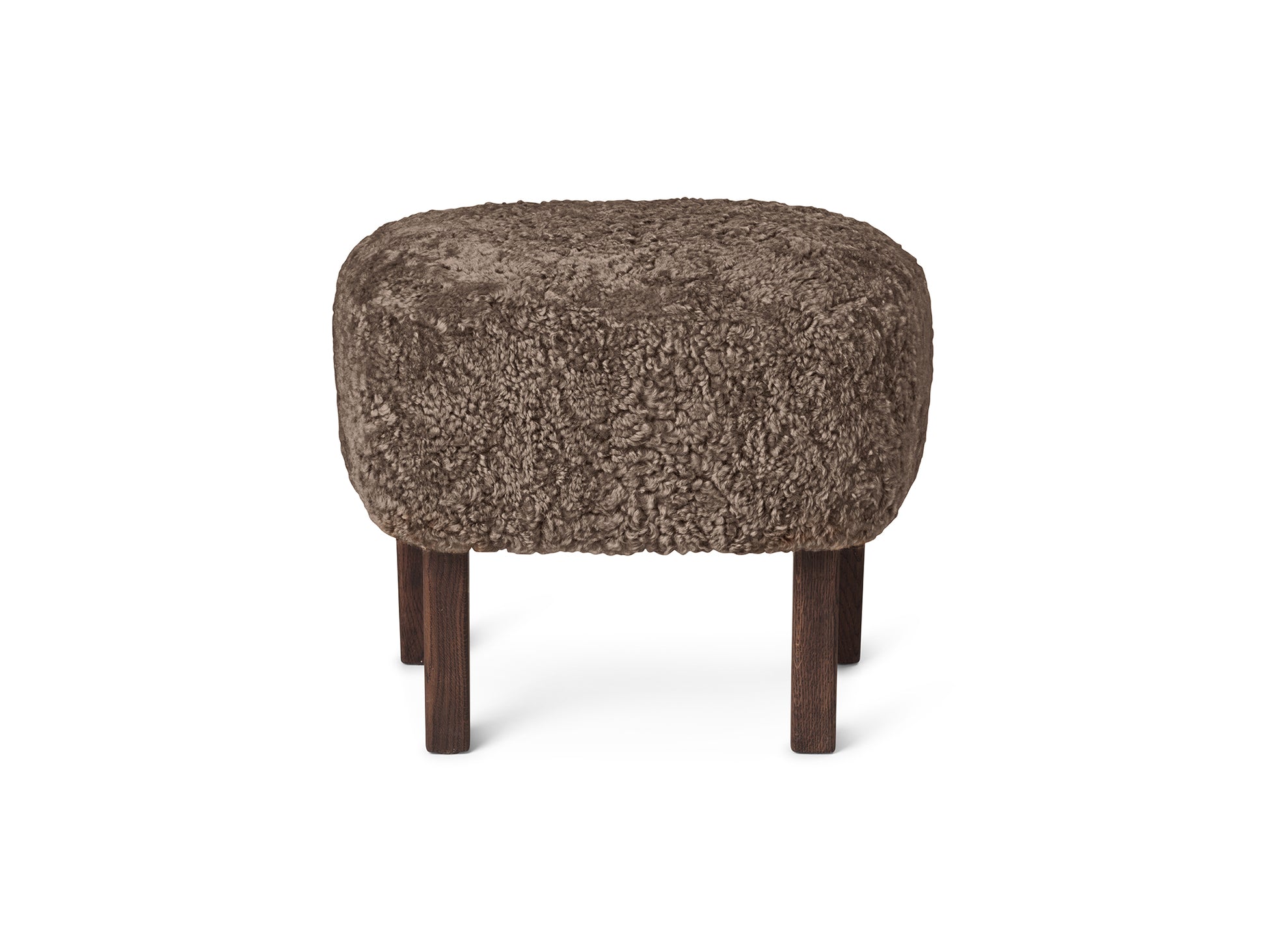 Ingeborg Ottoman by Audo Copenhagen - Dark Stained Oak / Sheepskin Sahara Ingeborg