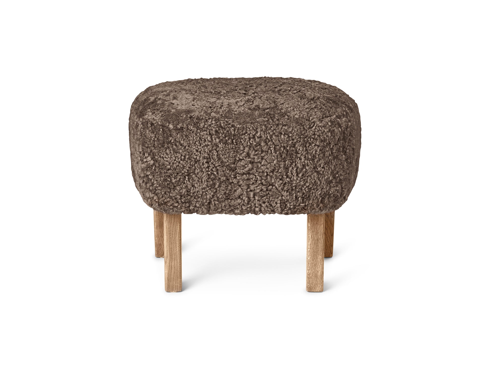 Ingeborg Ottoman by Audo Copenhagen - Natural Oak / Sheepskin Sahara Ingeborg
