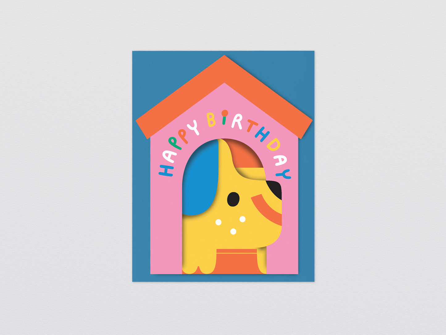 Dog In House Fold Out Greetings Card by Wrap