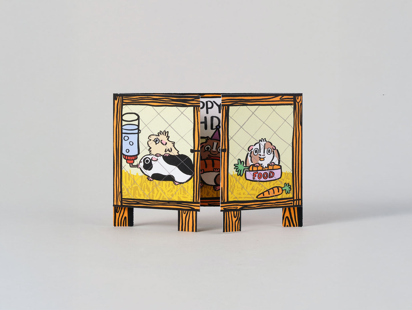Guinea Pig Surprise Fold Out Greetings Card by Wrap