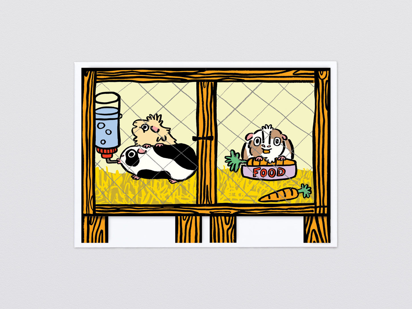 Guinea Pig Surprise Fold Out Greetings Card by Wrap