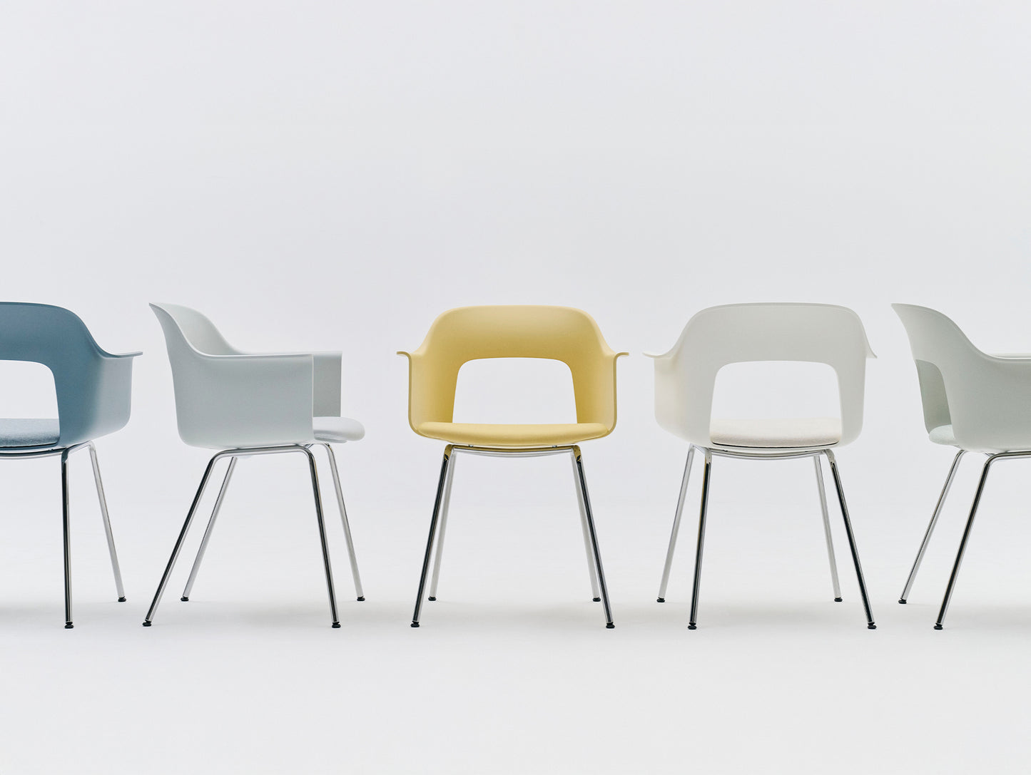 Layout Armchair Upholstered - Metal Base by HAY