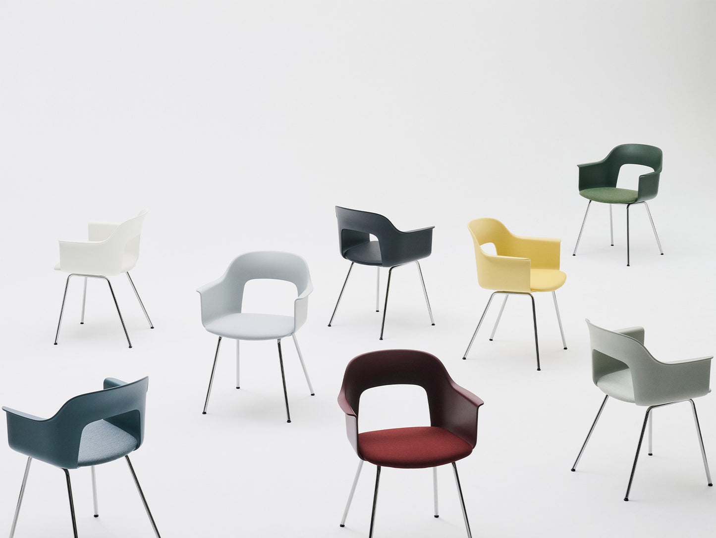 Layout Armchair Upholstered - Metal Base by HAY
