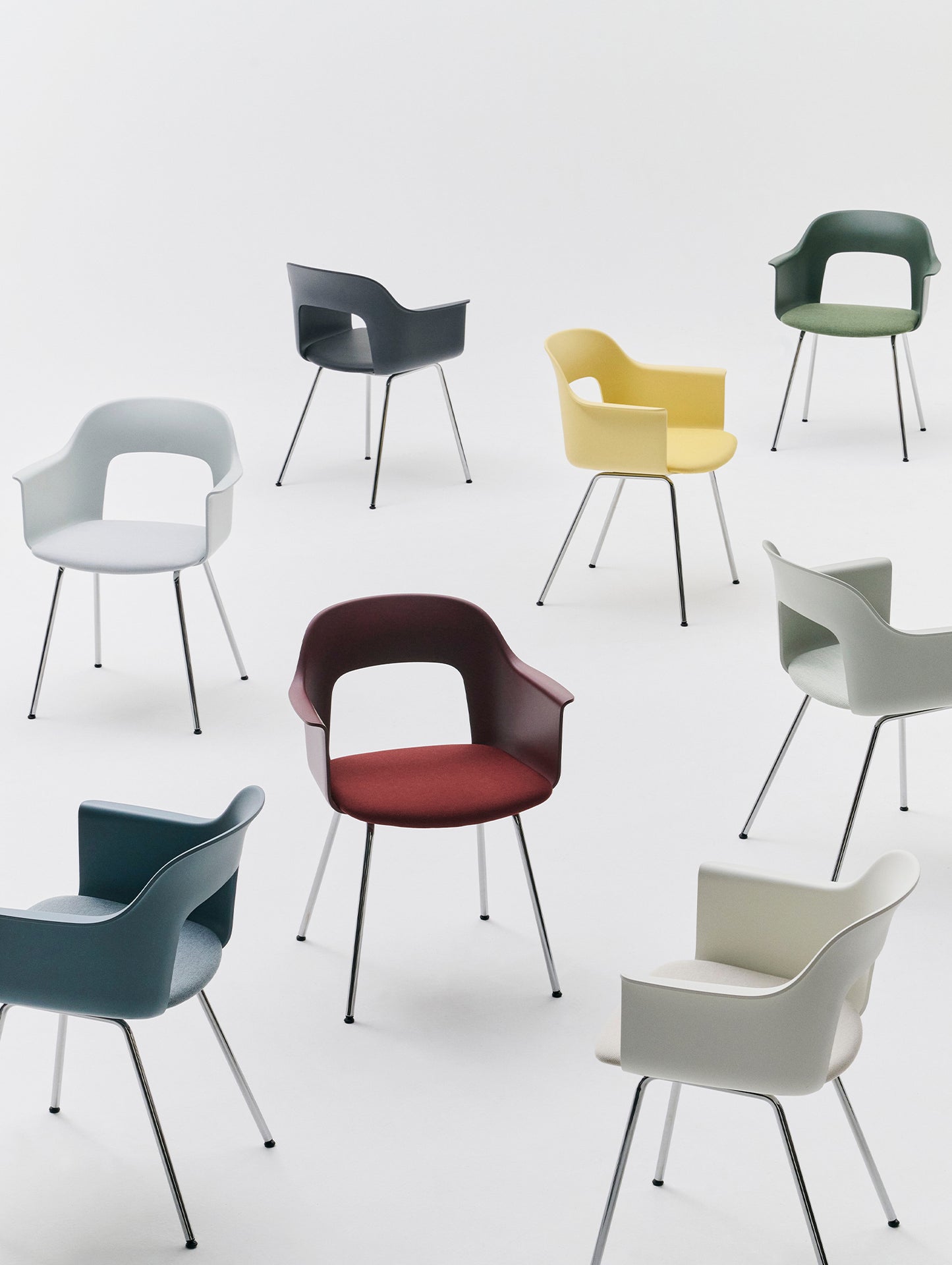 Layout Armchair Upholstered - Metal Base by HAY