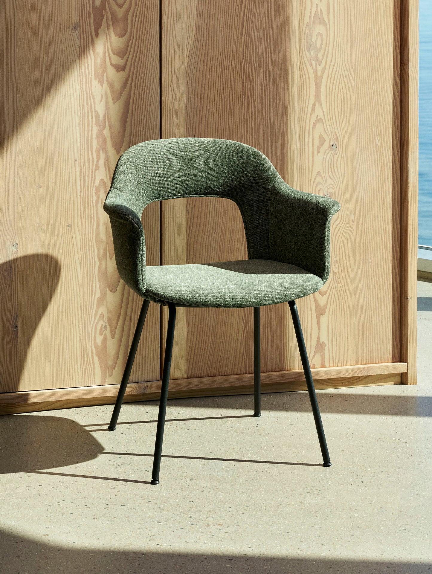 Layout Armchair Upholstered 214 Metal Base by HAY - Black Steel Base / Overlap 11