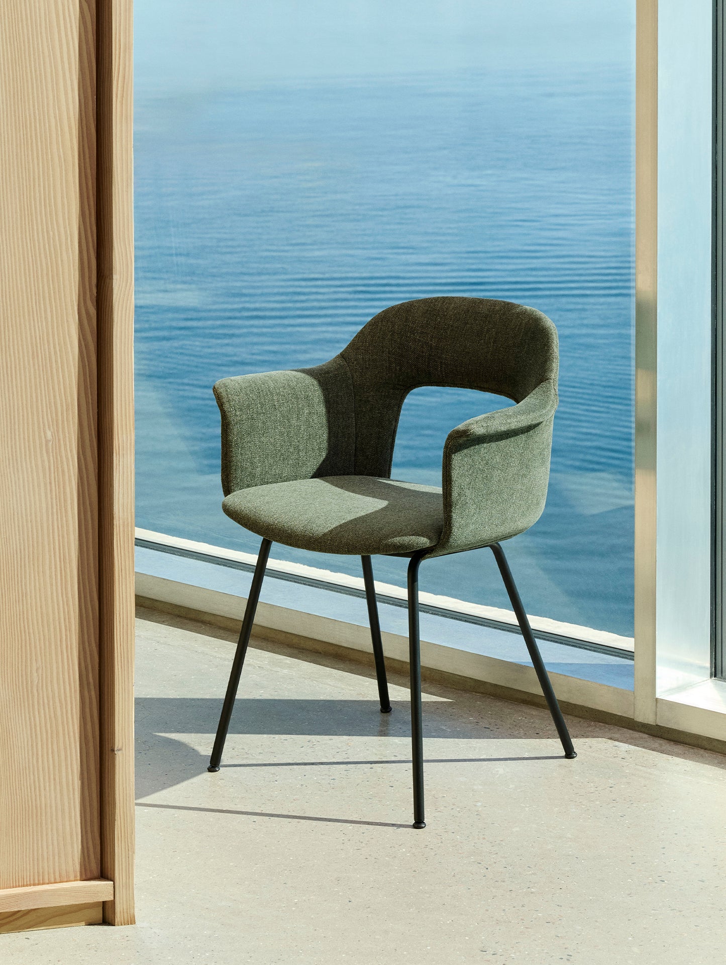 Layout Armchair Upholstered 214 Metal Base by HAY - Black Steel Base / Overlap 11
