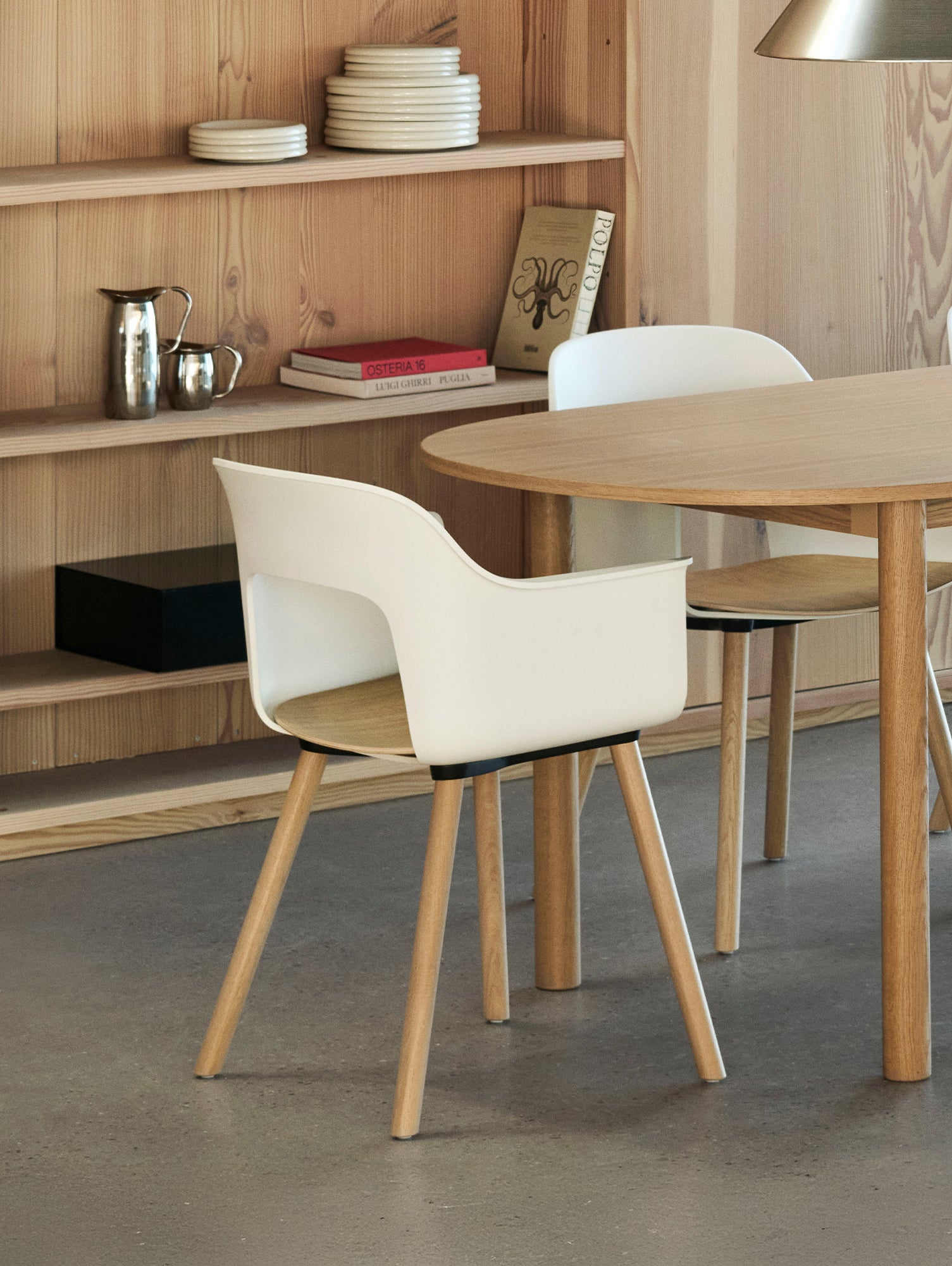 Layout Armchair Wood Base by HAY - Plywood Seat (222) / Lacquered Oak Base / Cream White / Oak Seat