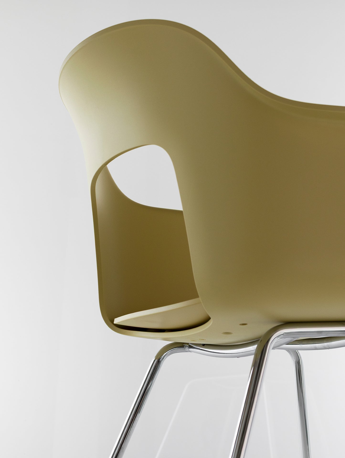 Layout Armchair 211 Metal Base by HAY - Chromed Steel Base / Biscotti