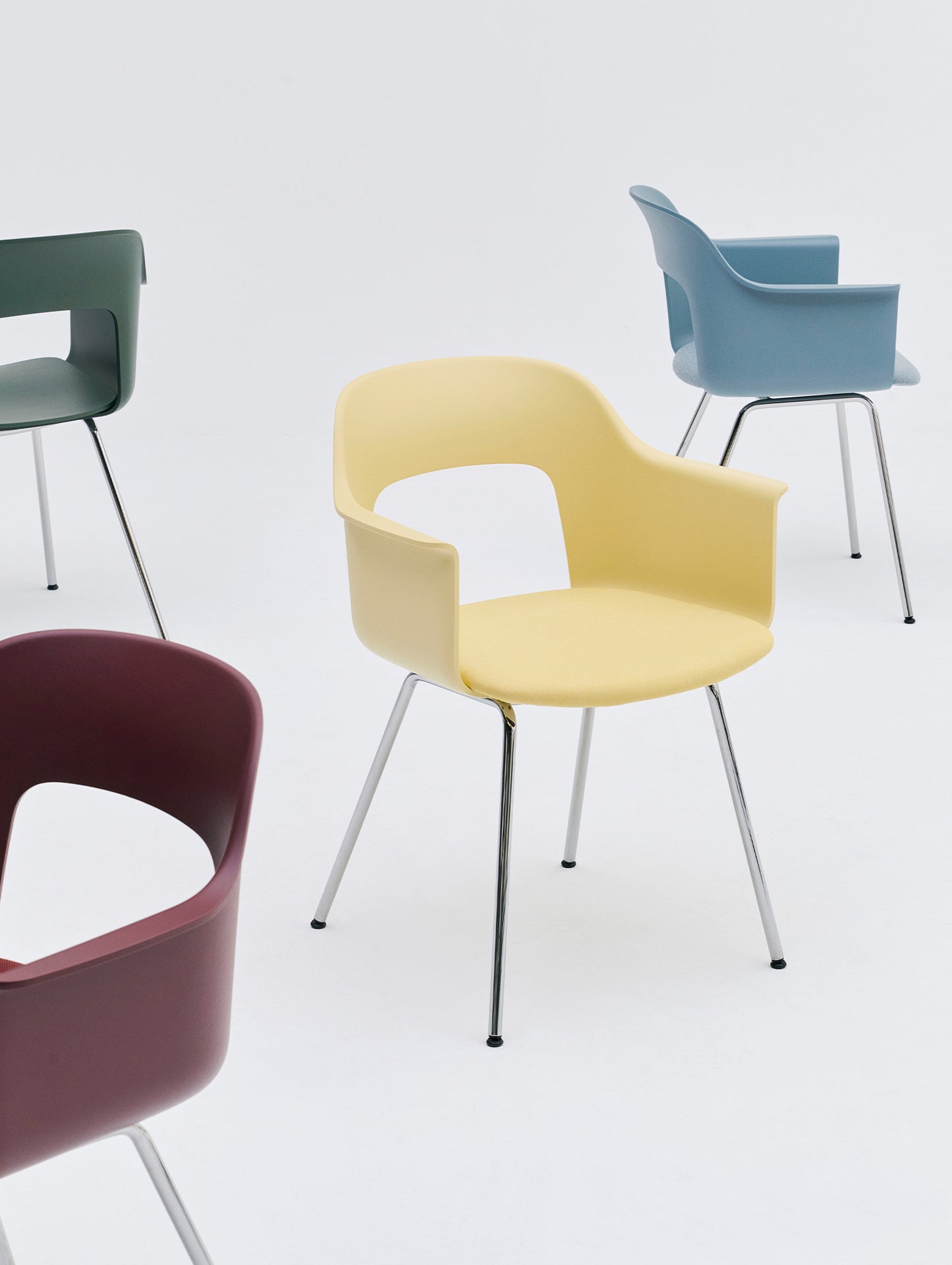 Layout Armchair Upholstered - Metal Base by HAY
