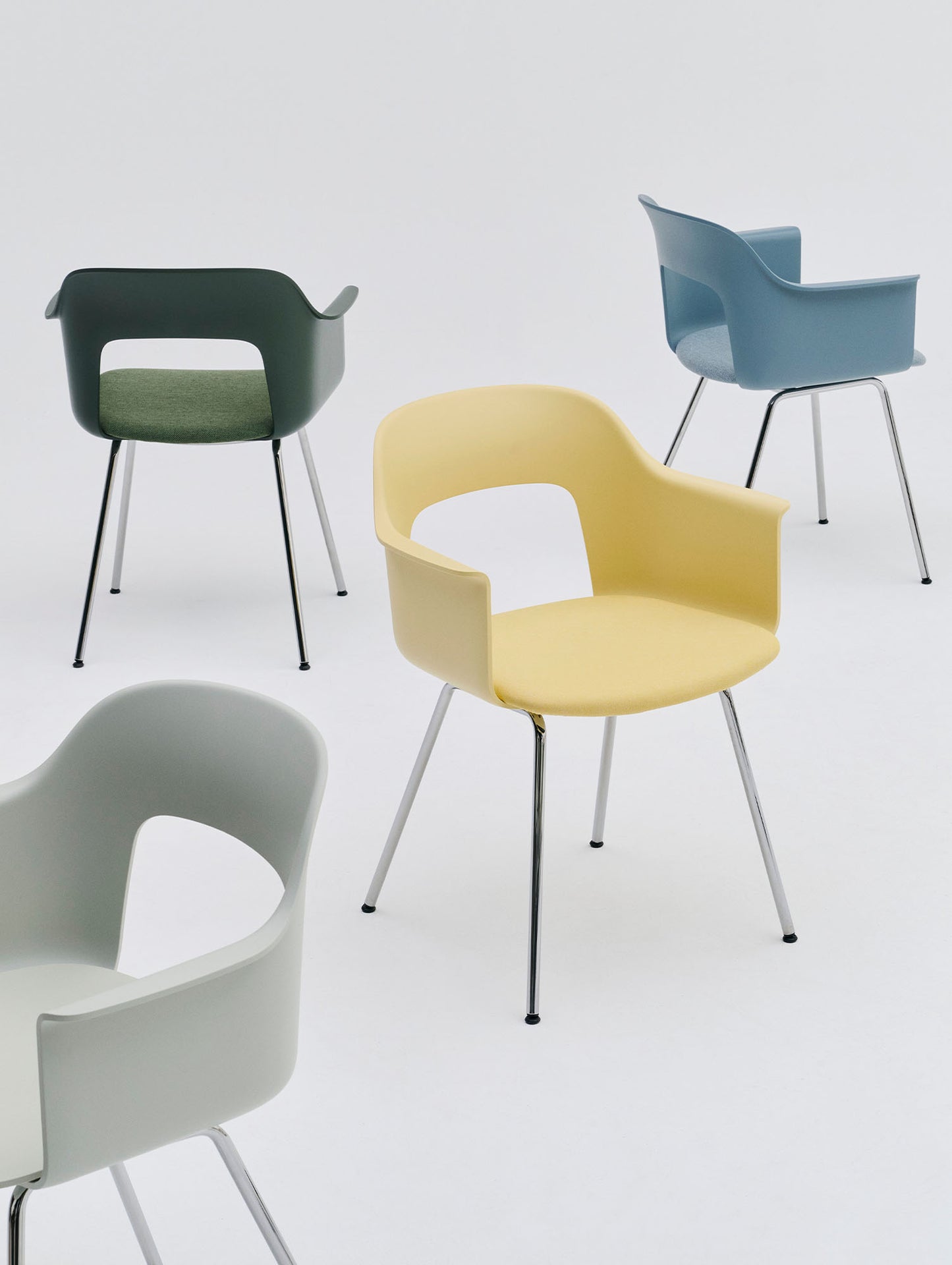Layout Armchair Upholstered - Metal Base by HAY
