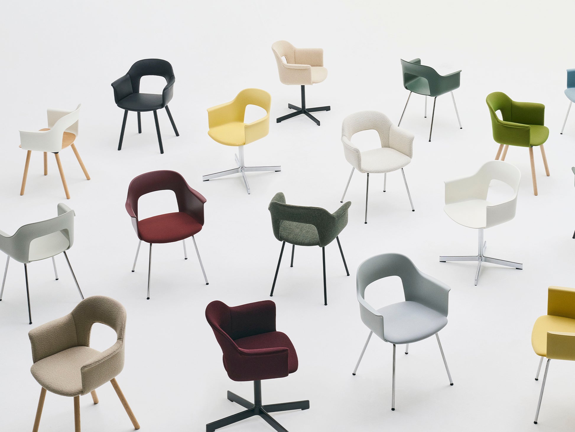 Layout Armchair Upholstered - Wood Base by HAY