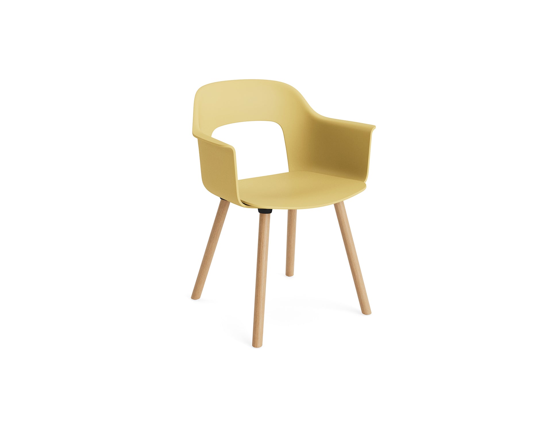 Layout Armchair Wood Base by HAY - Polypropylene Seat (221) / Lacquered Oak Base / Biscotti