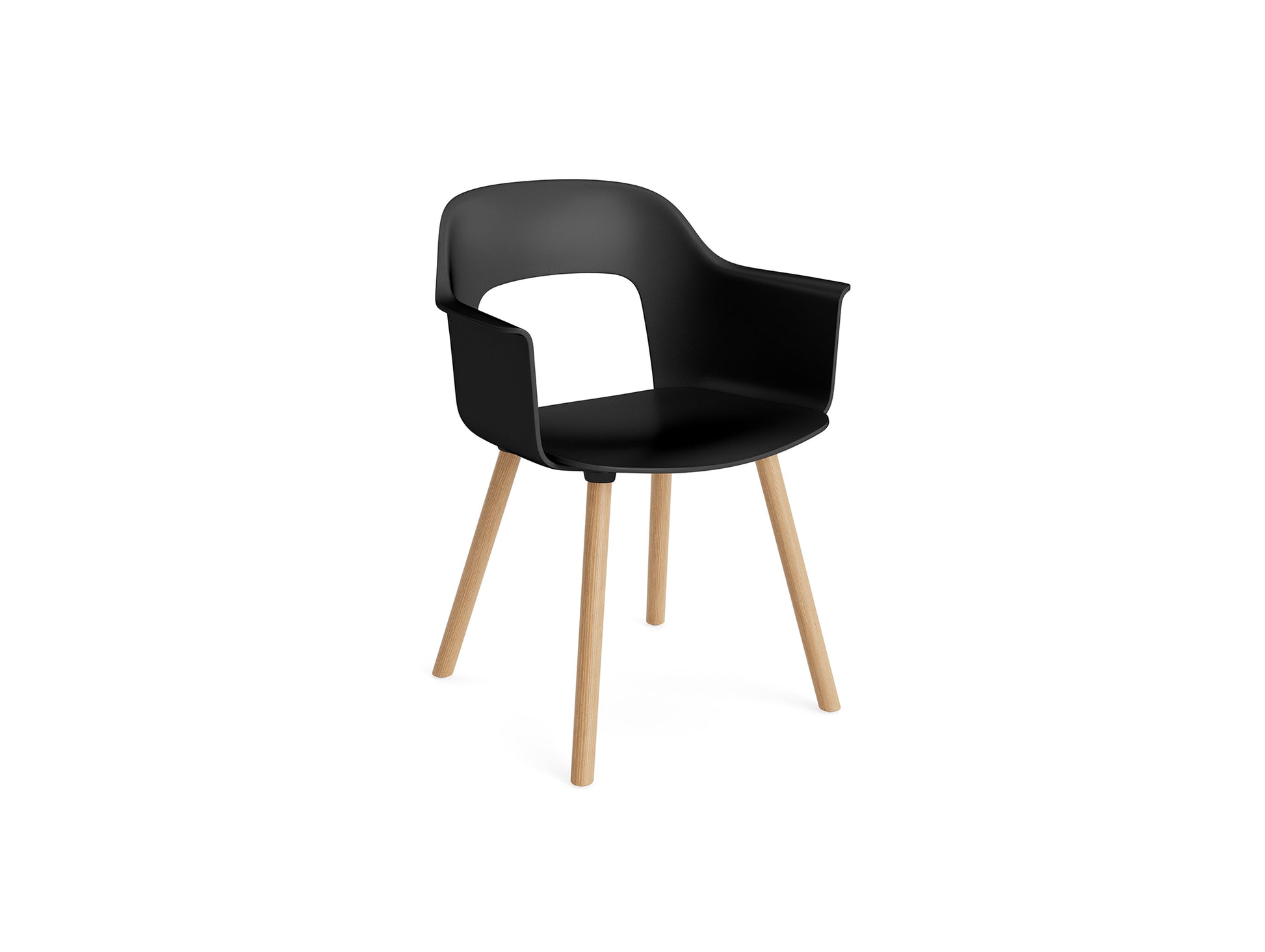 Layout Armchair Wood Base by HAY - Polypropylene Seat (221) / Lacquered Oak Base / Black