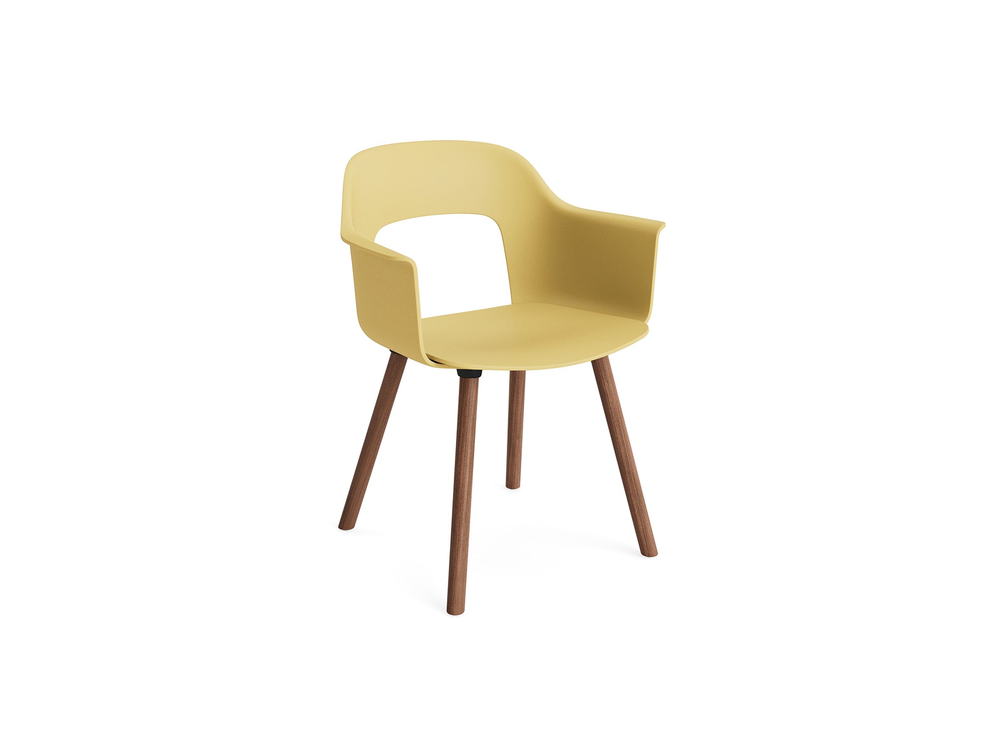 Layout Armchair Wood Base by HAY - Polypropylene Seat (221) / Lacquered Walnut Base / Biscotti