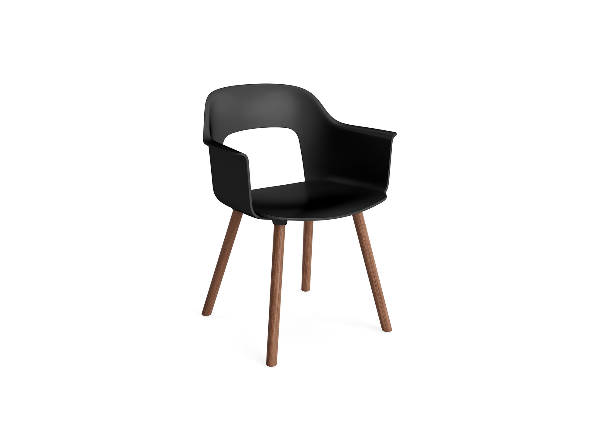 Layout Armchair Wood Base by HAY - Polypropylene Seat (221) / Lacquered Walnut Base / Black