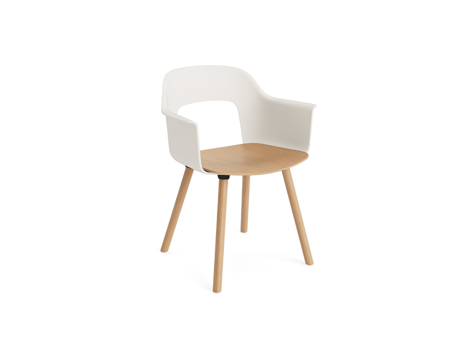 Layout Armchair Wood Base by HAY - Plywood Seat (222) / Lacquered Oak Base / Cream White / Oak Seat