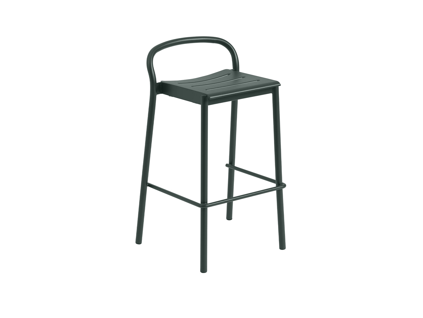 Linear Steel Bar Stool by Muuto - Dark Green
