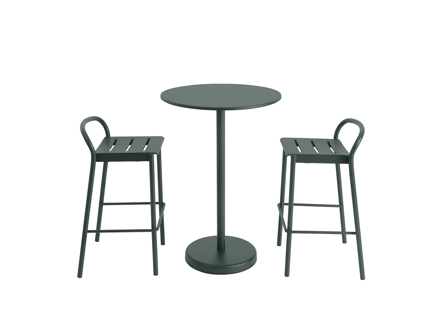 Linear Steel Bar Stool by Muuto - Dark Green