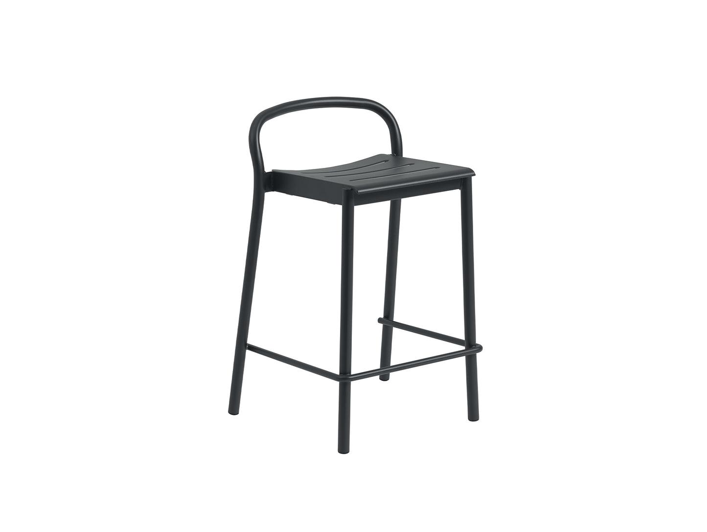 Linear Steel Counter Stool by Muuto - Black