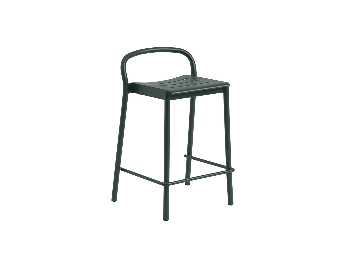 Linear Steel Counter Stool by Muuto - Dark Green