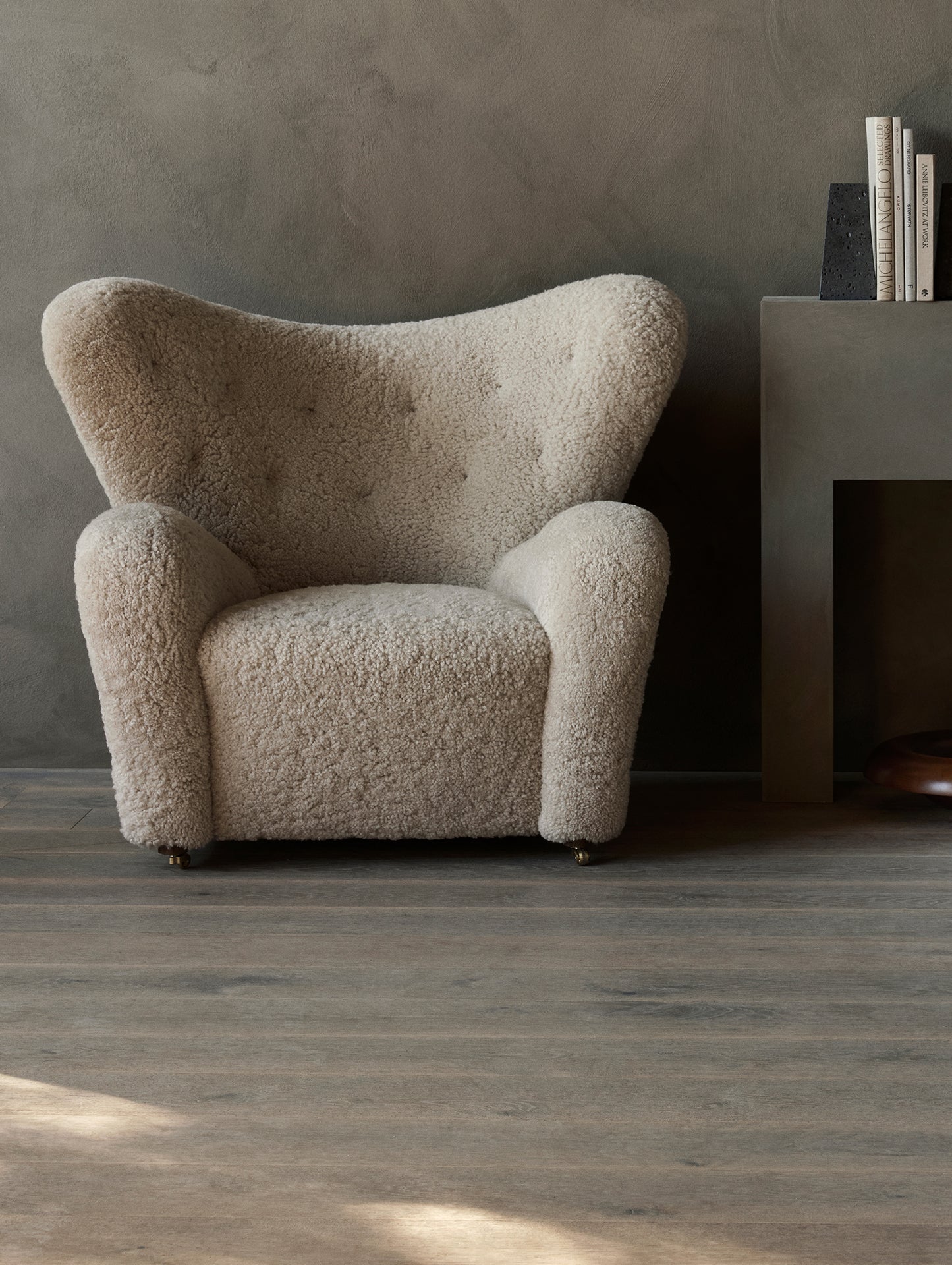 The Tired Man Lounge Chair by Audo Copenhagen - Sheepskin Moonlight