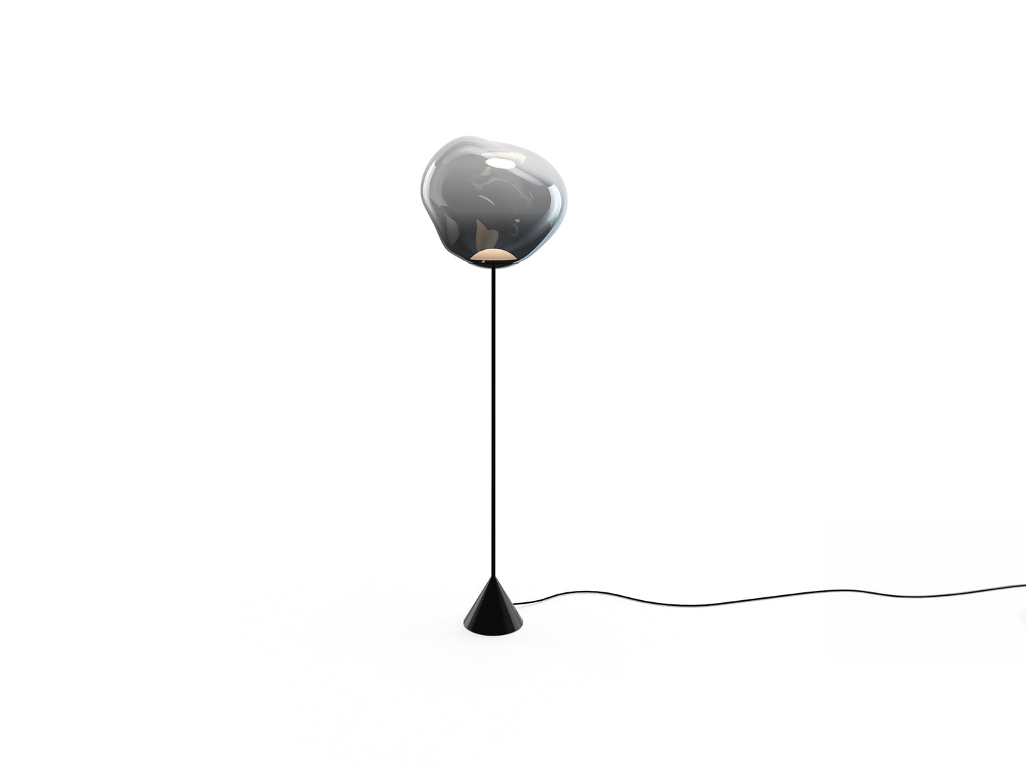 Melt LED Cone Slim Floor Lamp by Tom Dixon - Nickel