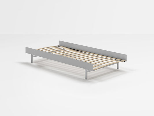 Bed 90 cm (Low) - Stainless Steel by Moebe - Bed Frame / 90 Wide cm Slats