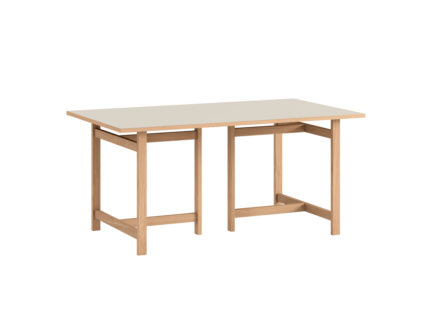 Rectangular Dining Table (Linoleum Tabletop) by Moebe - Length: 160 cm / Warm Beige