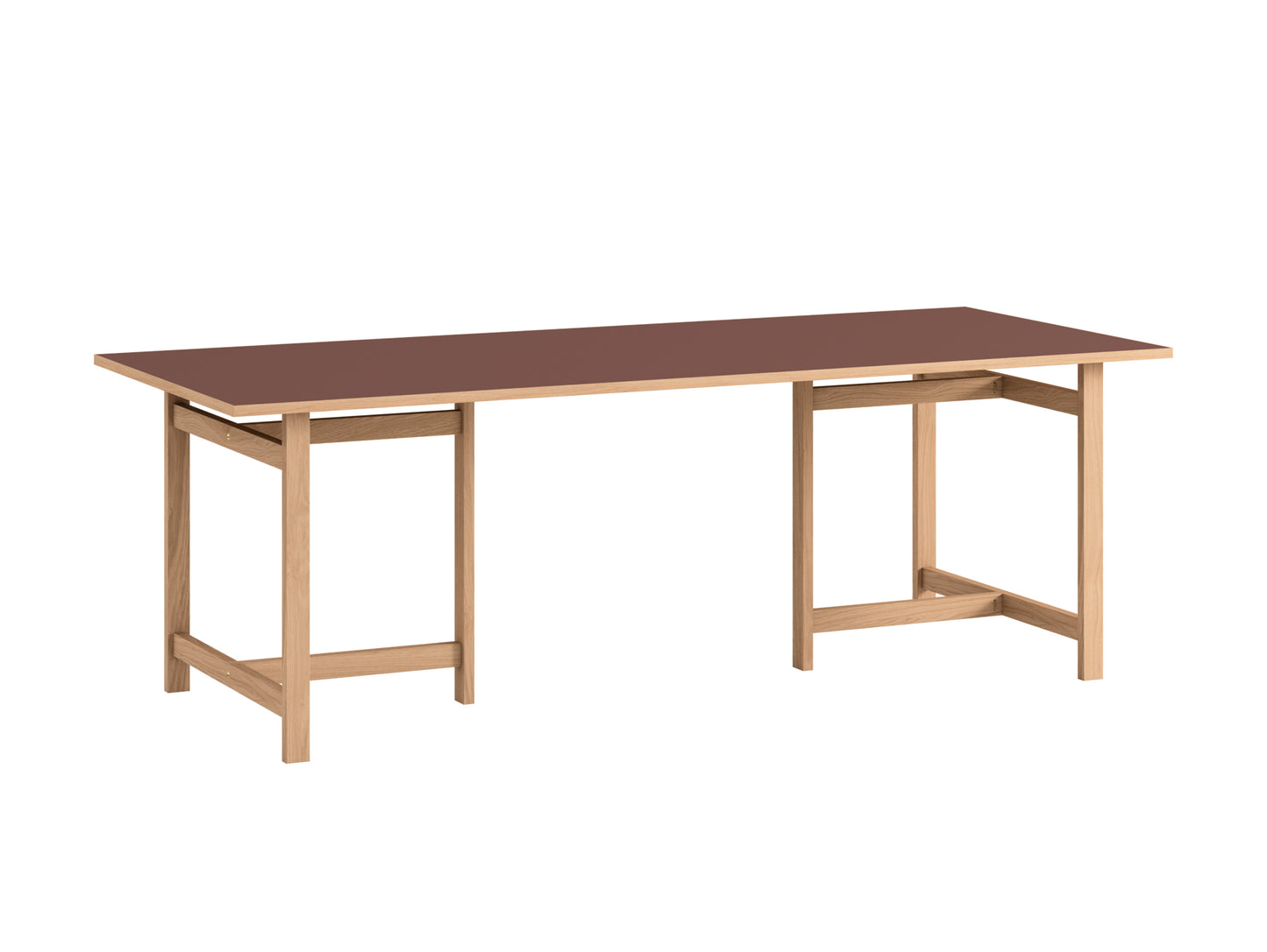 Rectangular Dining Table (Linoleum Tabletop) by Moebe - Length: 220 cm / Burgundy