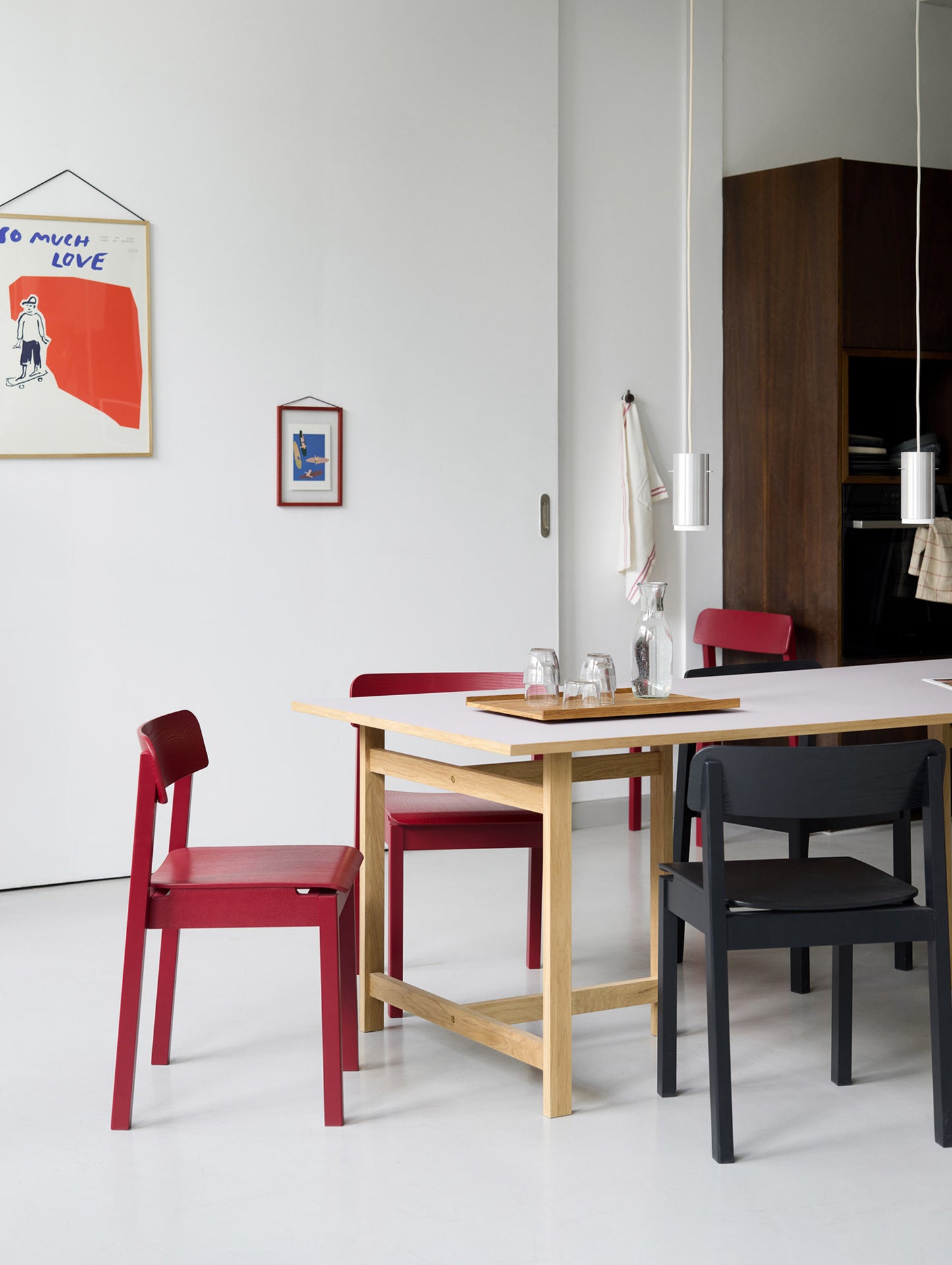 Everyday Chair by Moebe - Purple Red Lacquered Oak