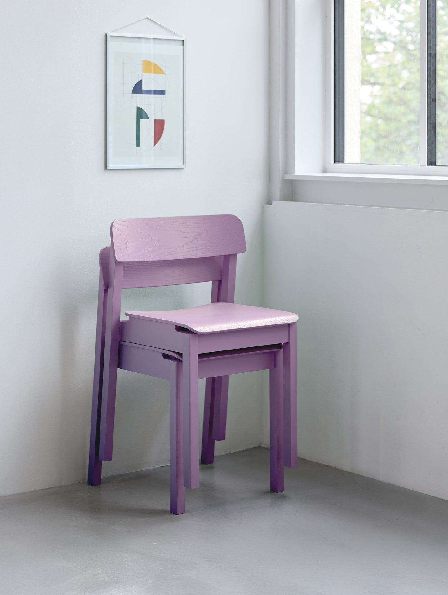 Everyday Chair by Moebe - Soft Lavender Lacquered Oak
