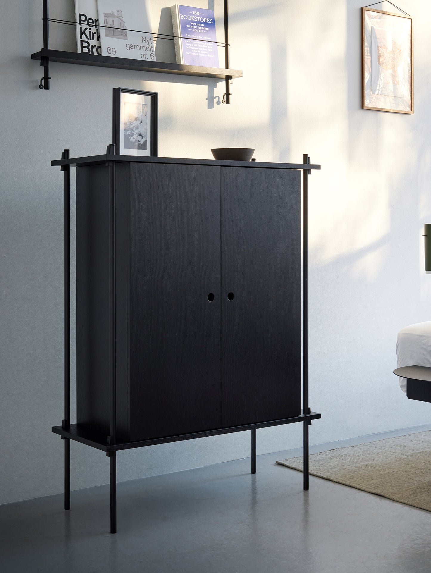 Moebe Shelving System - S.115.1.C Set in Black / Black Oak