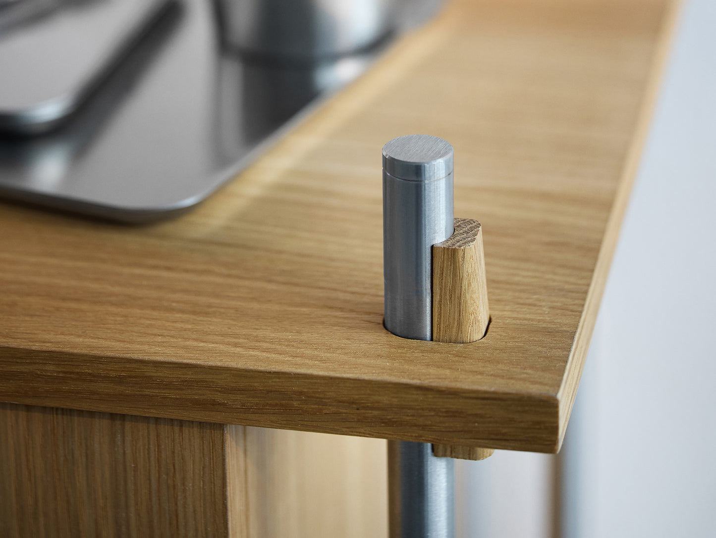 Shelving System Sets (200 cm) by Moebe / Stainless Steel Uprights / Oiled Oak