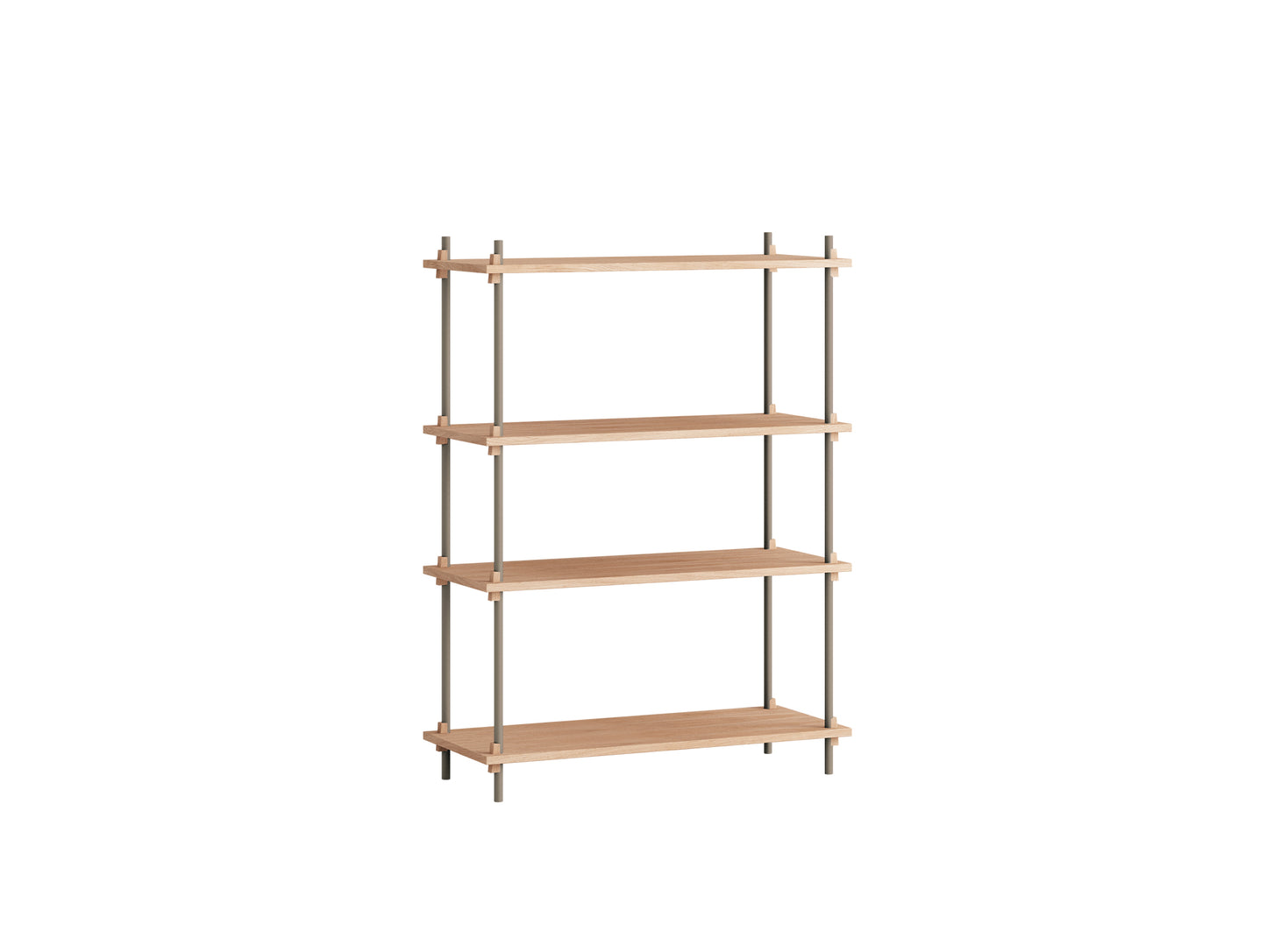 Moebe Shelving System - S.115.1.A Set in Warm Grey / Oiled Oak