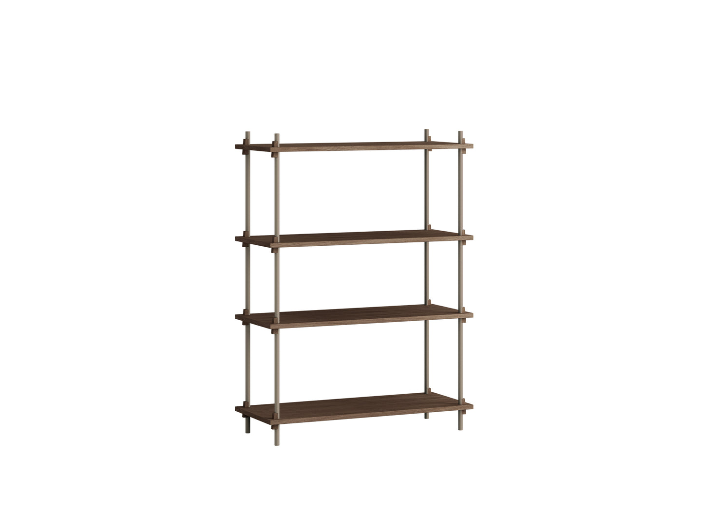 Moebe Shelving System - S.115.1.A Set in Warm Grey / Smoked Oak