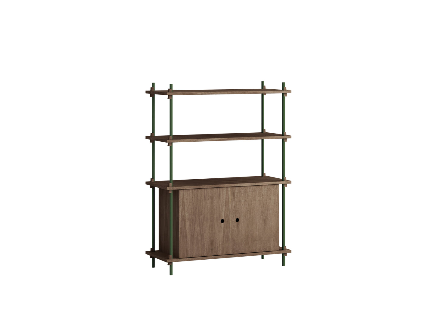 Moebe Shelving System - S.115.1.B Set in Pine Green / Smoked Oak