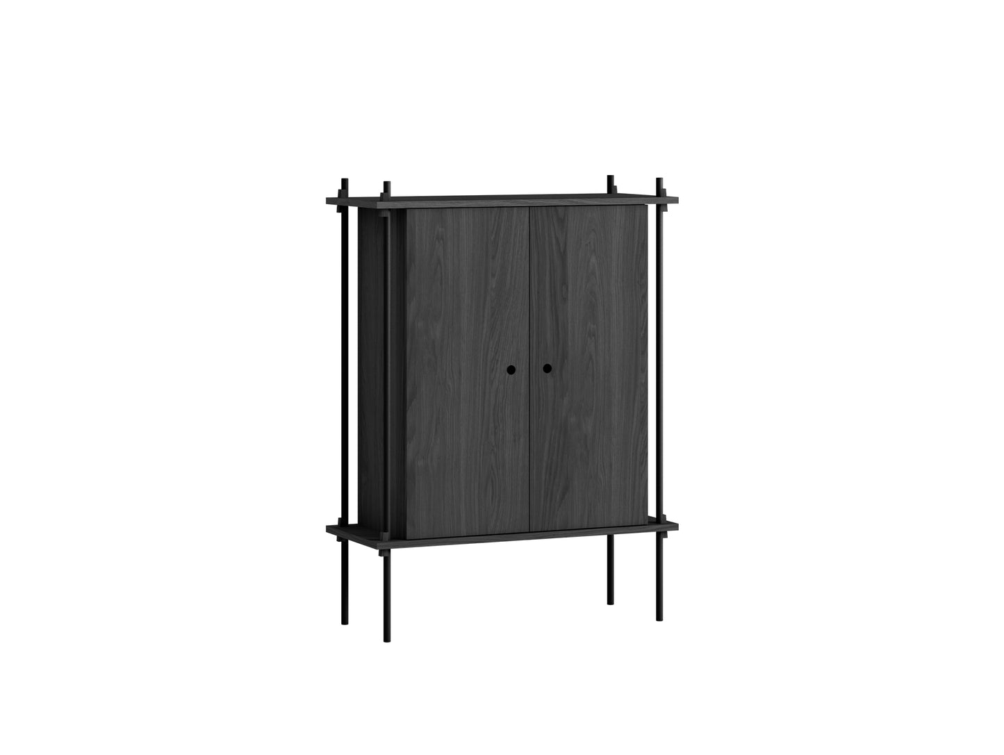 Moebe Shelving System - S.115.1.C Set in Black / Black Oak