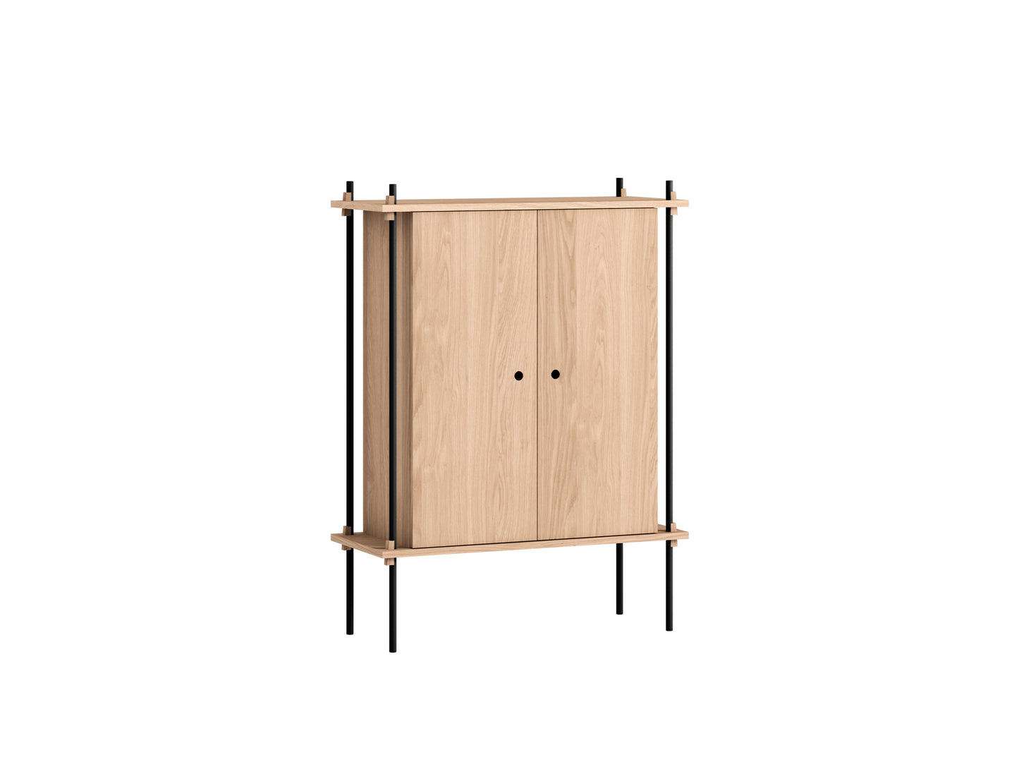 Moebe Shelving System - S.115.1.C Set in Black / Oiled Oak