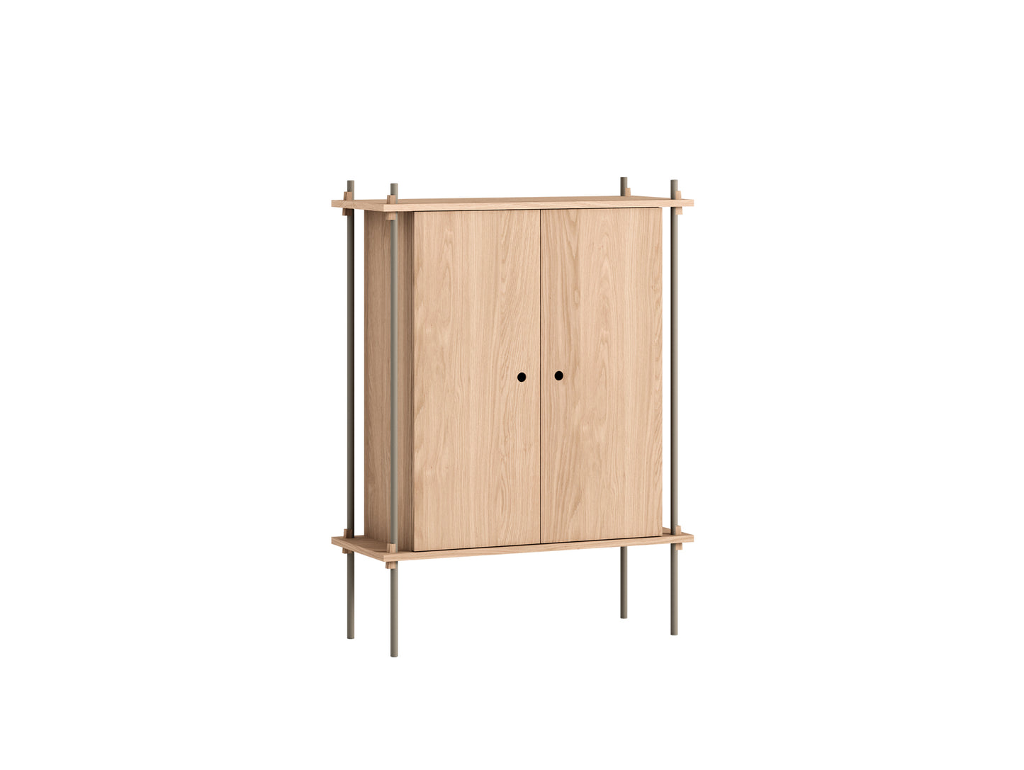 Moebe Shelving System - S.115.1.C Set in Warm Grey / Oiled Oak