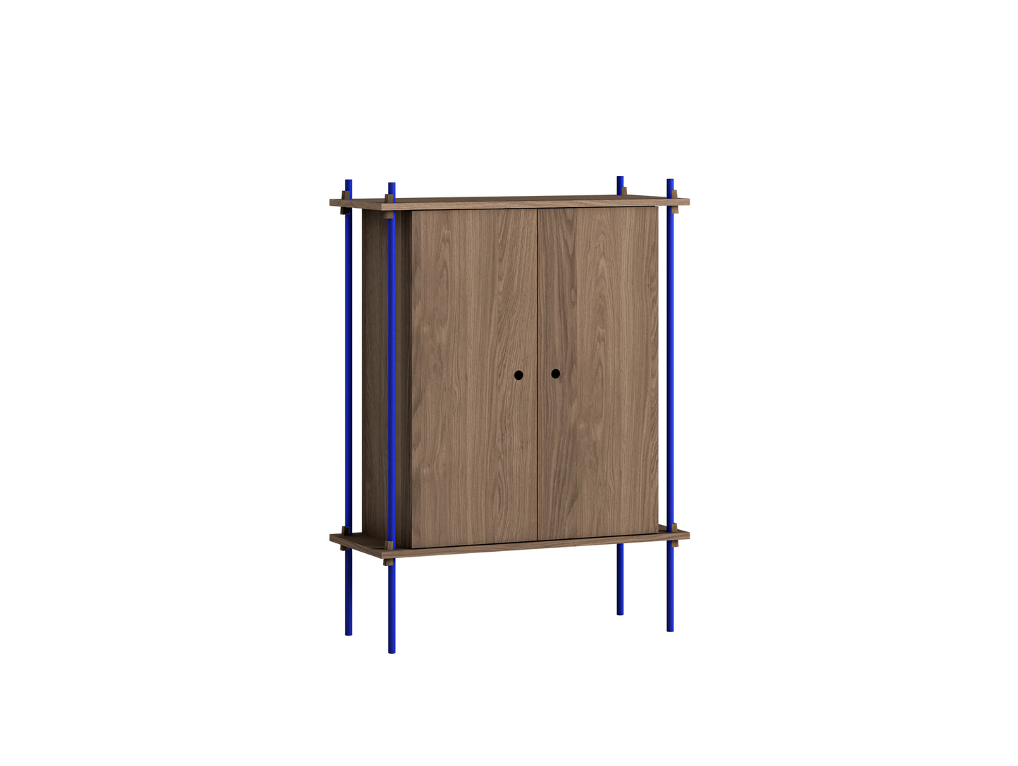 Moebe Shelving System - S.115.1.C Set in Deep Blue / Smoked Oak