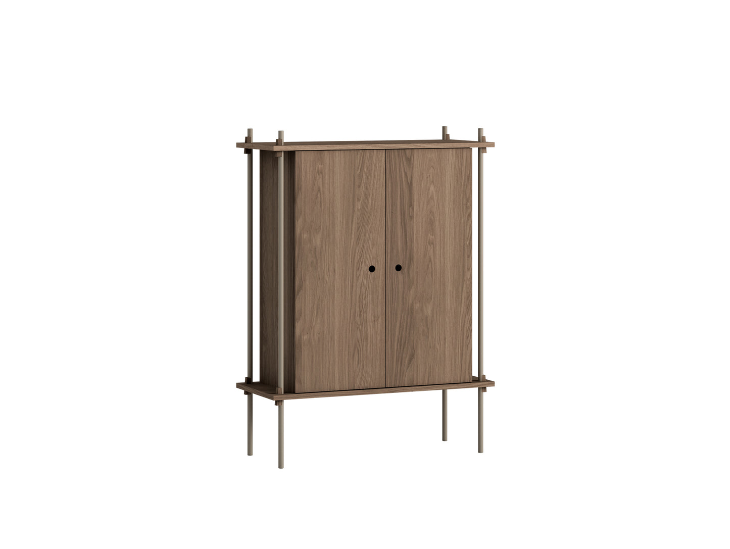Moebe Shelving System - S.115.1.C Set in Warm Grey / Smoked Oak
