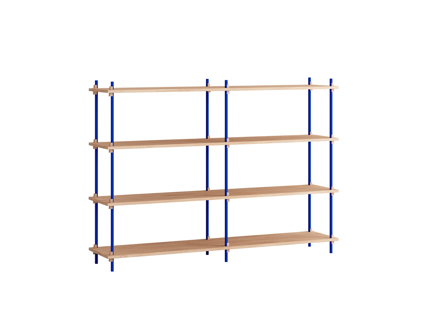 Moebe Shelving System - S.115.2.B Set in Deep Blue / Oiled Oak