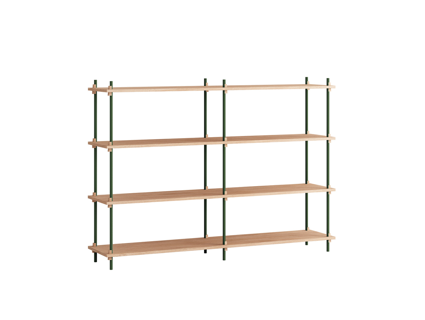 Moebe Shelving System - S.115.2.B Set in Pine Green / Oiled Oak