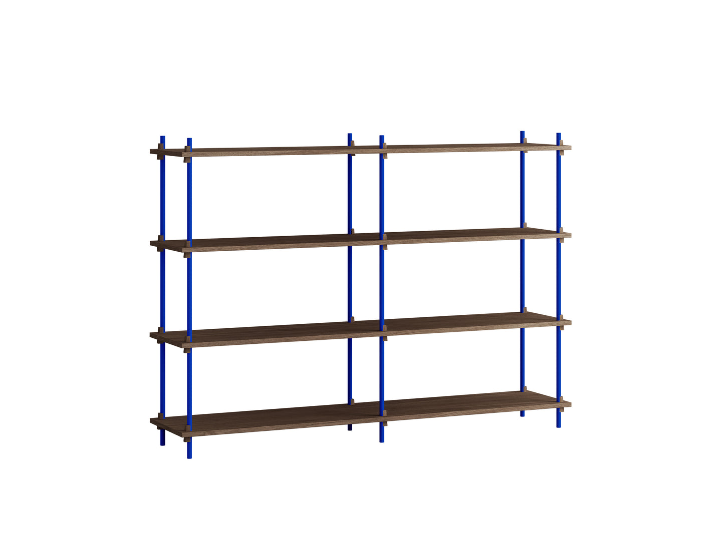 Moebe Shelving System - S.115.2.B Set in Deep Blue / Smoked Oak